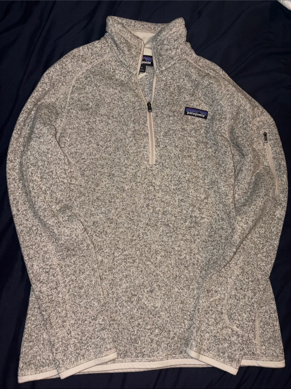 Patagonia Half-Zip Heathered Light Gray Sweater - Picture 1 of 3